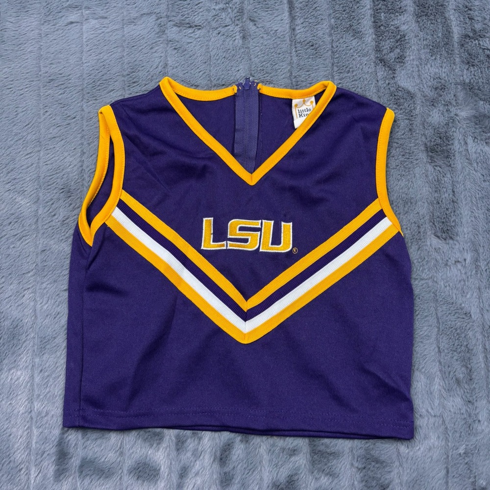 Little King LSU Tigers Kids‎ Cheer Shell Top Purple Gold Size 8 Made in USA